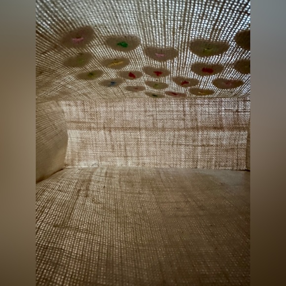 Tote bag, handmade with embellished with heart shaped buttons, - Picture 4 of 5